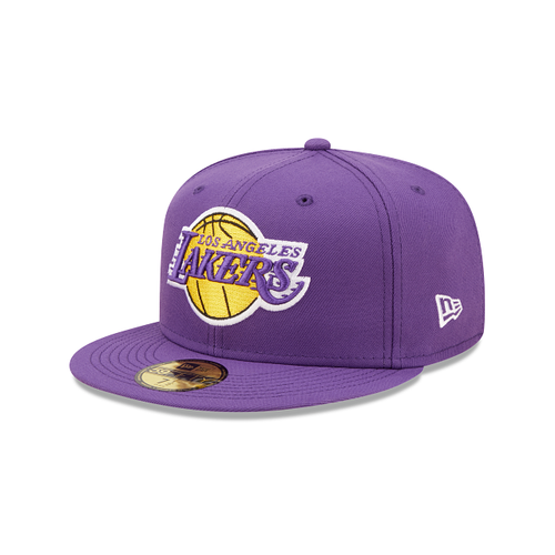 New Era LA Lakers 59FIFTY Fitted Hat Men’s Size 7 1/2 Purple & Gold New Sticker - Picture 3 of 7