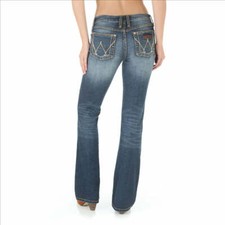 09MWZMS Wrangler Women's Retro Mae Jean Mid-Rise Boot Cut Dark Blue NEW