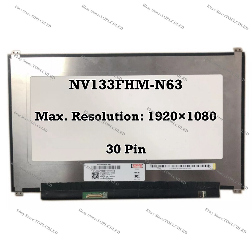 NV133FHM-N63 13.3 FHD 1920×1080 eDP 30 Pin Laptop LED LCD Screen