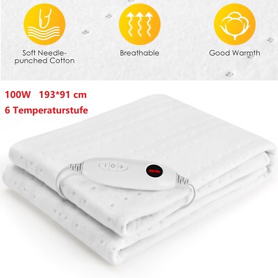 100W Elektrische Heizdecke Wärmeunterbett Elektro Heizmatte Wärmedecke Wärmebett