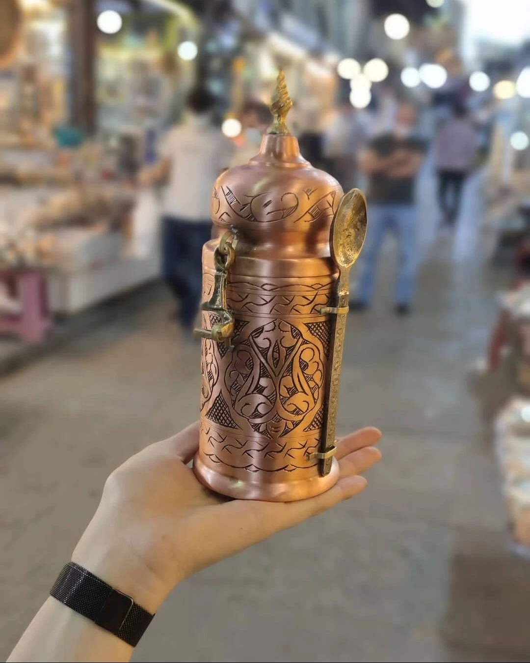 Copper Jar for Dry Coffee, Copper coffee canister, Coffee storage container