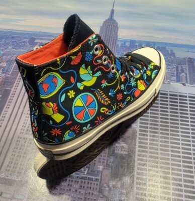 Converse All Stars Chuck Taylor Peace & Unity Black Unisex Men 7.5 Women 9.5 Converse Chuck Taylor All Star 70 Hi in Peace and Unity sz M  main image 3