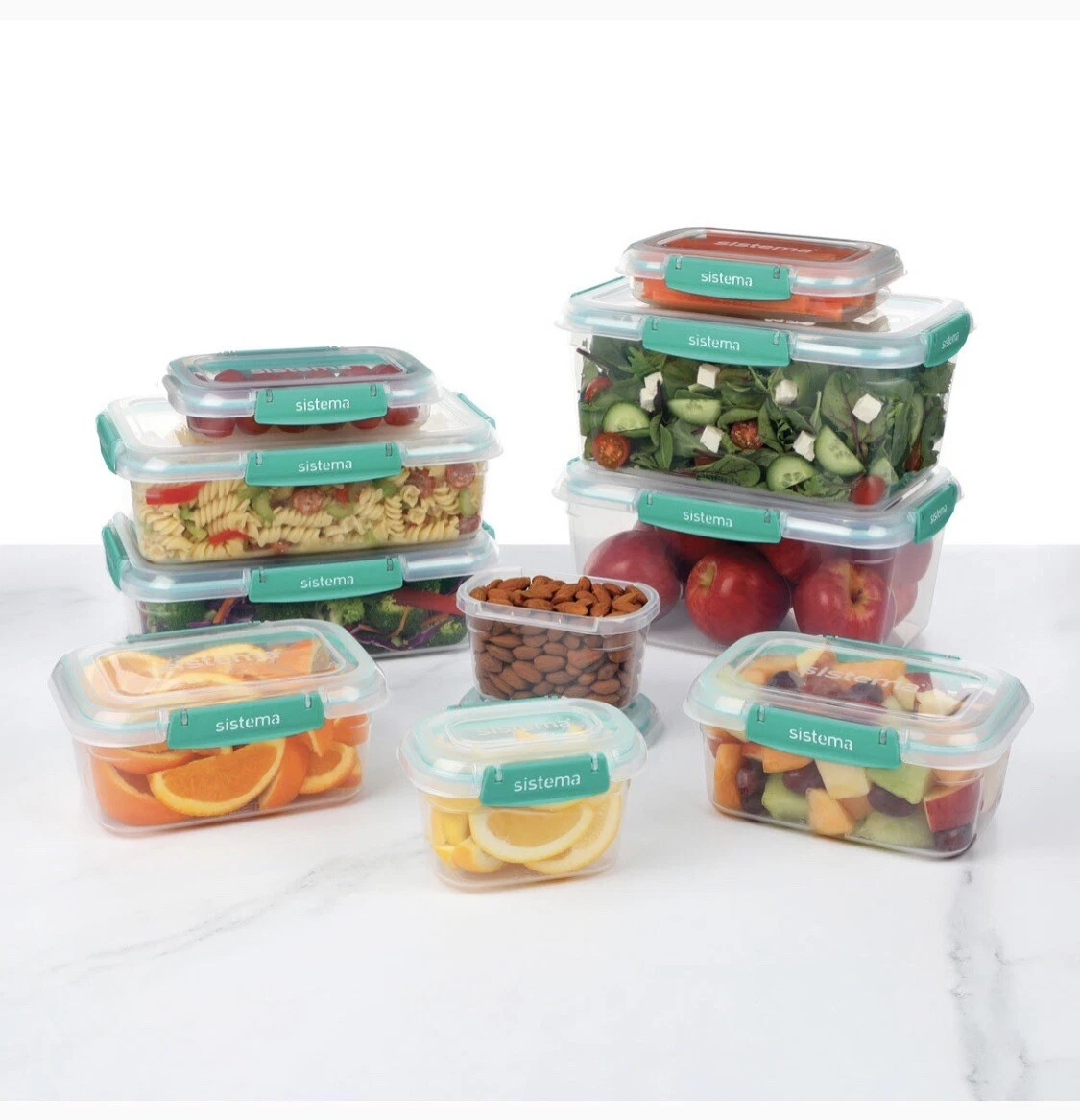 Sistema 10Piece Klip IT Plus Food Storage Set BPA Free Meal Prep Leak Proof New