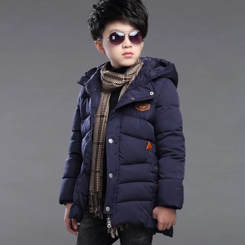 Boys Jacket Heavy Plus Velvet Thicken Keep Warm Hooded Coat for 3-12 Years Kids - Picture 7 of 29