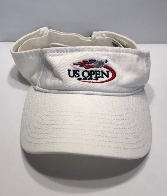 US Open Tennis 2004 Visor Cap Hat White Adjustable Twins Enterprise 100 Cotton eBay