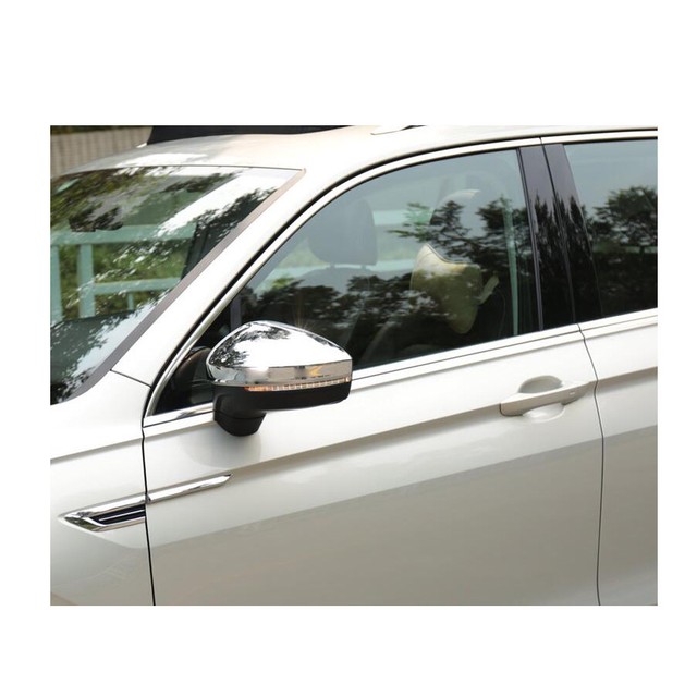 2PCS Chrome Rear view Side Mirror Cover Decorate Trim For VW Tiguan