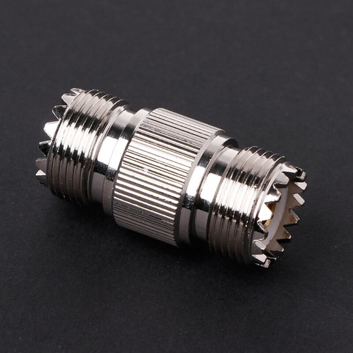 UHF PL-259 SO-239 gniazdo na gniazdo UHF RF złącze proste adapter nikiel - Zdjęcie 2 z 8