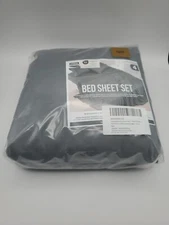 Bed Linen Set Microfiber 4 Pieces Bed Sheets Utopia Bedding - Gray