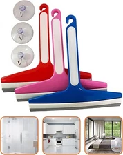 Shower Squeegee for Glass Doors, Sticking Hook, Cleaner for Bathroom, Multi-P...