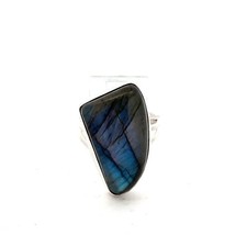 Sterling Silver Labradorite Ring Size 8.5 -Stone 16 x 24mm