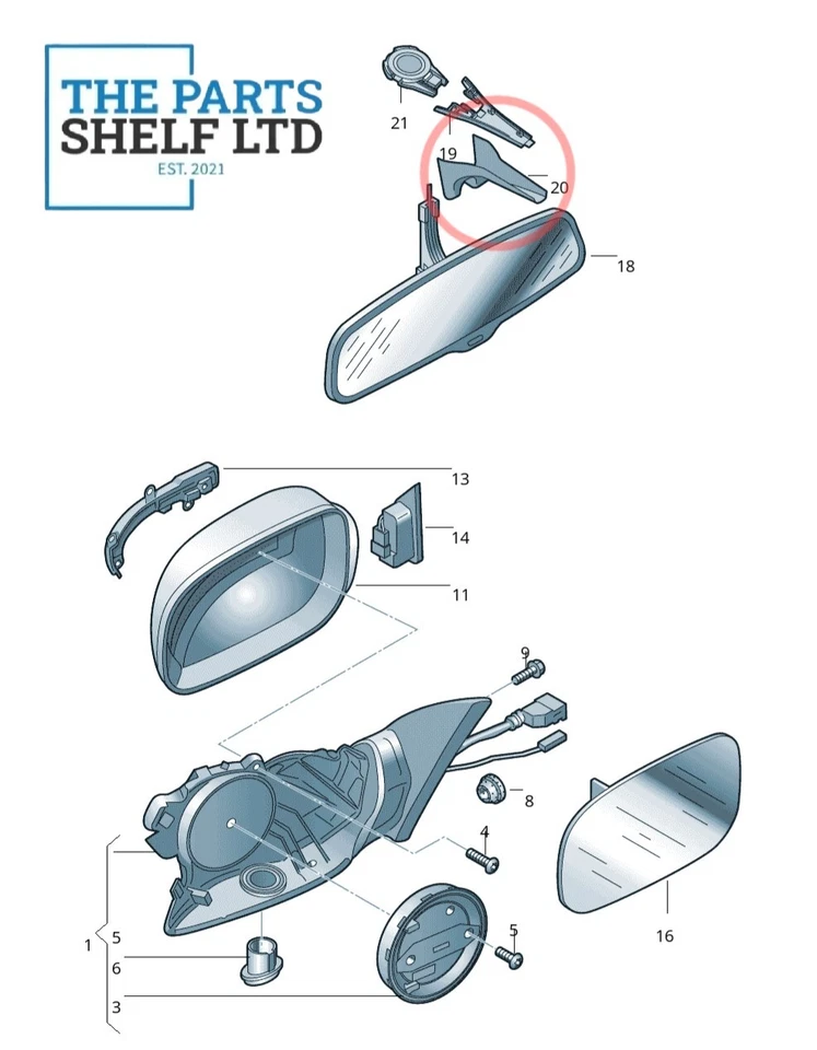 GENUINE AUDI Q5 09-12 Q7 07-16 REAR VIEW MIRROR COVER CAP TRIM BLACK NEW - Image 3 of 4