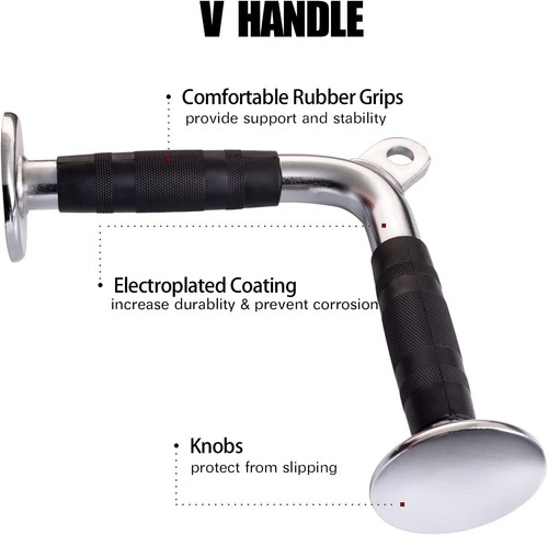 Tricep PullDown Rope Cable Attachment Lat Pull Down Tricep Stirrup Handle - Picture 32 of 63