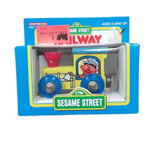 Vtg 1995 Sesame Street Ernie Wooden Railway Train Engine Car Tootsie Toy Thomas