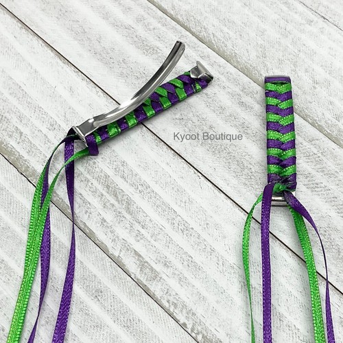 2 Ribbon Barrettes - braided, hair accessory, girl, 80's, quantity discount - Picture 54 of 65