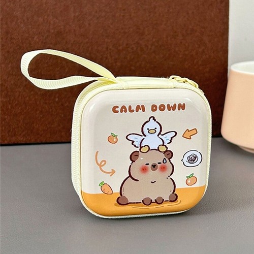 Stylish Capybara Coin Purse Tinplate Small Item Case Earphones Storage Bag - Picture 7 of 12