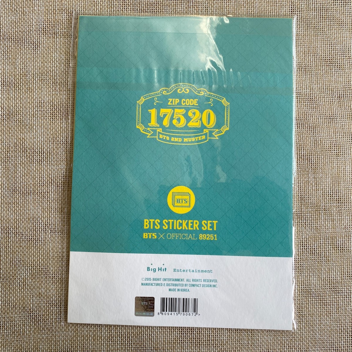 BTS Members [2nd Muster ZIP CODE 17520] Official Sticker Set / New