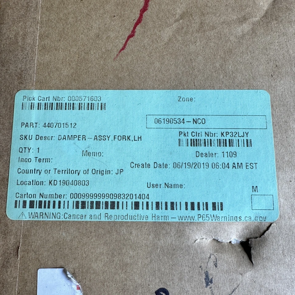 96-06 2001 Kawasaki Vulcan 800 Classic VN800 LH conjunto horquilla delantera izquierda NUEVO Foto 3 de 4