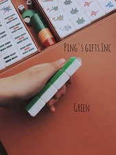 GREEN Chinese&American 144 Tiles Mah Jong Set With Portable Mahjong Box FAST SHP