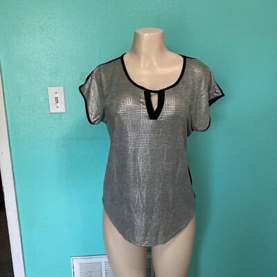 NWT Emi & Joe Women Gray Short Sleeve Top S