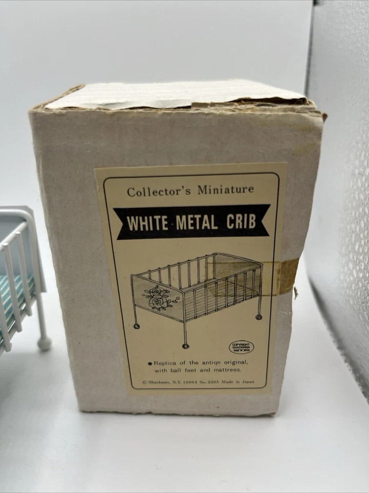 Colchón vintage Shackman de metal BLANCO para casa de muñecas hecho en Japón EN LA CAJA Foto 3 de 4