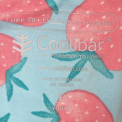 Coolibar Rashguard Swim Shirt Strawberry Long Sleeve Quarter Zip UPF 50+ Girls L - Picture 3 of 7