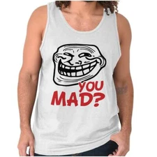 Retro Troll Face Funny Internet Meme You Mad Tank Top T Shirts Tees Men Women