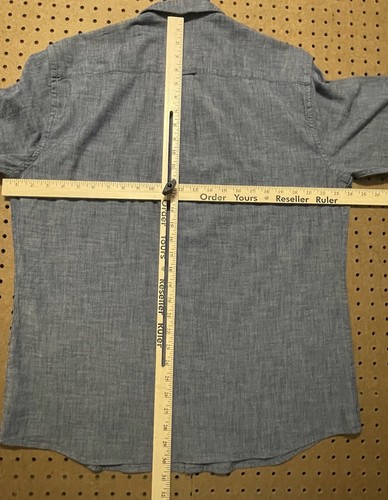 Peter Millar Tamworth Chambray Button Up Shirt Mens Large Blue Denim MINT $148 - Picture 7 of 10