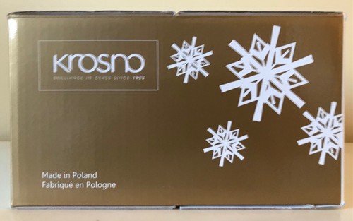 6 Krosno Poland Decorated Glasses, Snowflake Print, 330ml, In Original Box - Picture 3 of 7