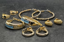 Lot de 5 paires de boucles d'oreilles vintage clip - styles : nœud, strass et...