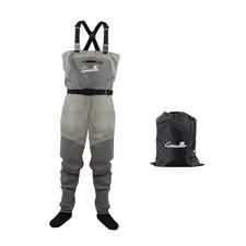 GREENWATER Fly Fishing Breathable Waders for Men Women with Large Gray
