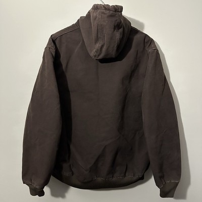 Vintage Carhartt Dark Brown Hooded Active Jacket Mens XL J130 DKB