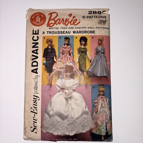 Vintage 1962 Barbie Brautkleid Muster A Trousseau Kleiderschrank 2895 Nähen Easy Advance