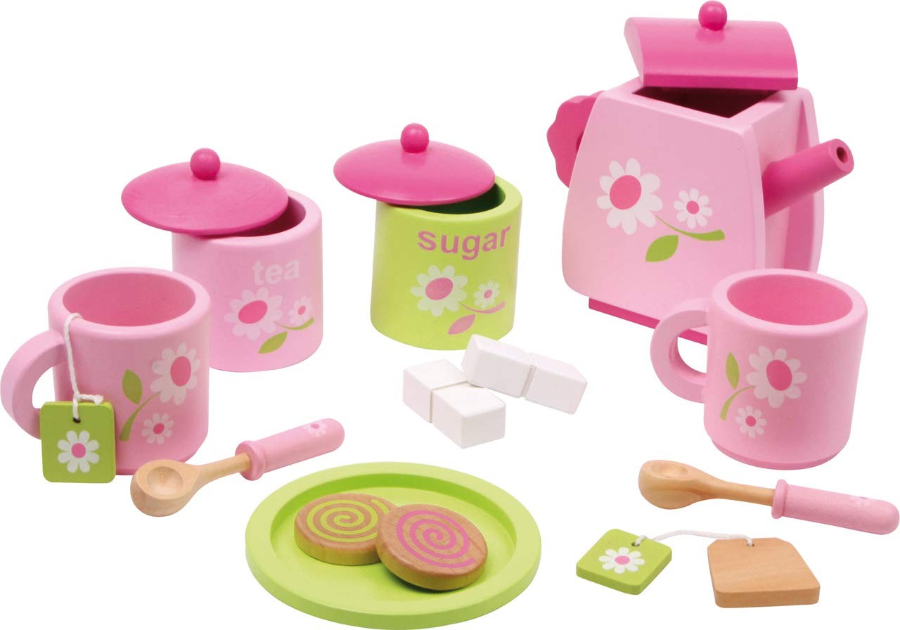 Small foot 2849 children tea set ''flower pattern'' made of wood, accessories for