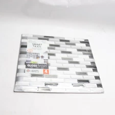 (4-Pk) Murano Collection Metallik Peel and Stick Backsplash Wall Tiles 