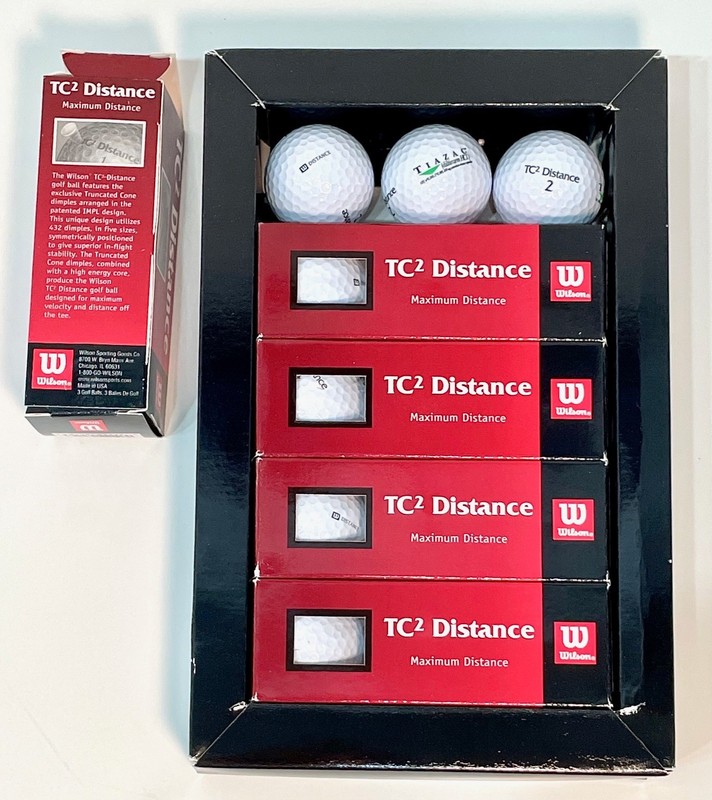 Box of 15 Wilson New TC 2 Distance Golf Balls Tiazac Logo Maximum Distance