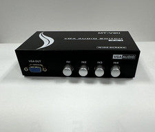 MT-VIKI 4-Port VGA + 3.5mm Audio Switch Box, Widescreen, 1:4, Black