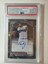 VLADIMIR ASENCIO 2024 BOWMAN CHROME 1ST SAPPHIRE BLACK AUTO /10 PSA 10