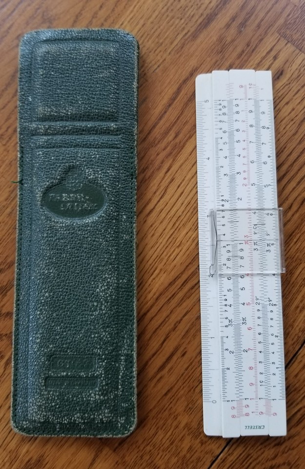 A petite 5-inch Faber-Castell Rietz slide rule made in Germany — pocket-sized analog computing precision from the golden age of drafting.
