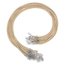 20Pcs Waxed Necklace Cord Bulk Khaki 2mm Dia 18" Necklace String Rope