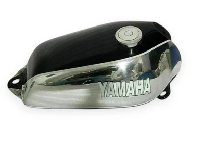 Réservoir De Carburant En Chrome Et Noir Pour Yamaha XT TT 500 Modèle 1980 - Photo 1/4