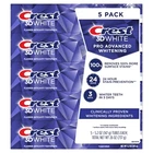 5 PACK- Crest 3D White Pro Advanced Whitening Toothpaste - 5 X 5.2 Oz. Ea.