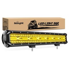 Nilight 20" 420W Yellow Flood Spot Combo Triple Row LED Light Bar Driving Lamp