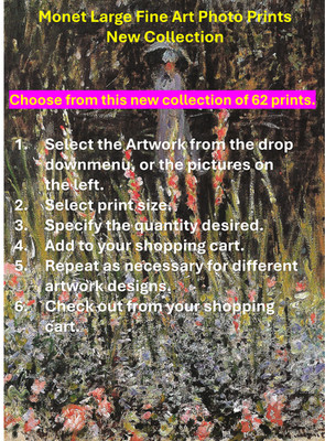 Monet Collection 2 of 2 of LARGE Fine Art Photo Prints- Fine Art Décor