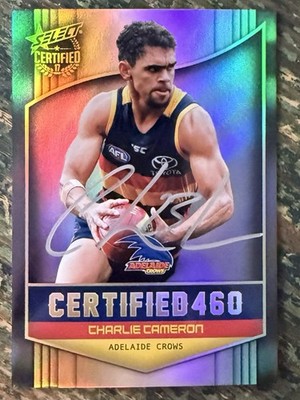 Charlie Cameron Signed 2017 AFL Select Certified 460 Adelaide Crows