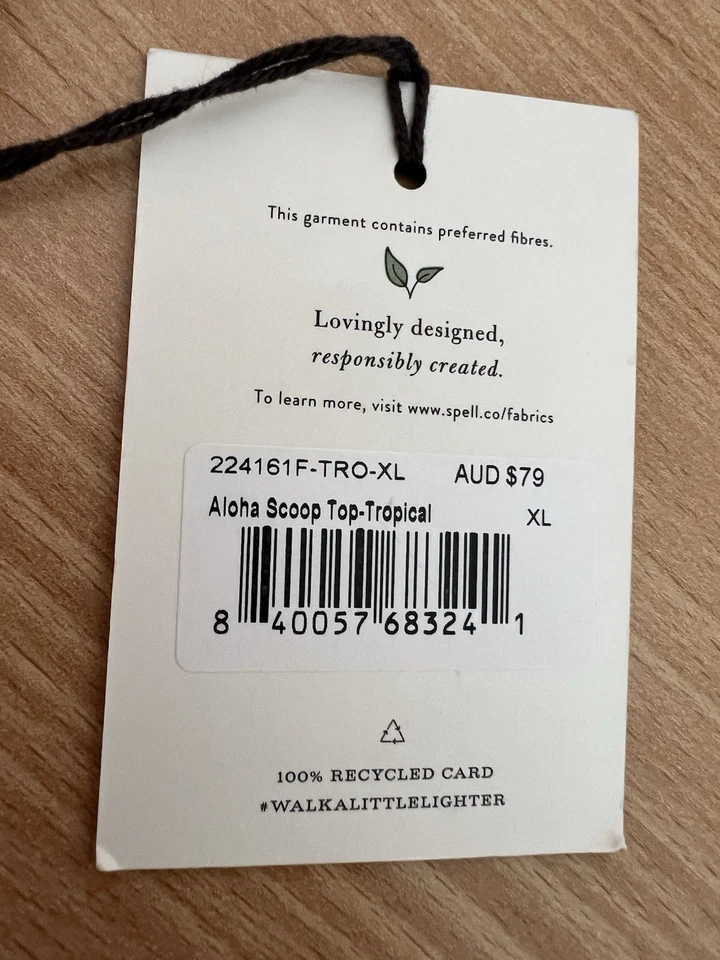 Top de bikini tropical Spell & the Gypsy talla XL Aloha Scoop Nuevo con etiquetas Foto 2 de 4