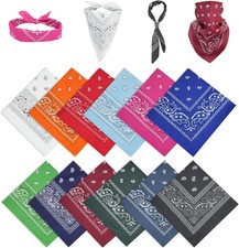 JINGIHE 12 Pcs Bandanas for Women Men, 22 x 22 Inch Multi-Purpose...