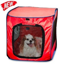 Dog Kennels One Piece Soft-Sided 32" Pop-up Mesh Pet Kennel Medium Durable New