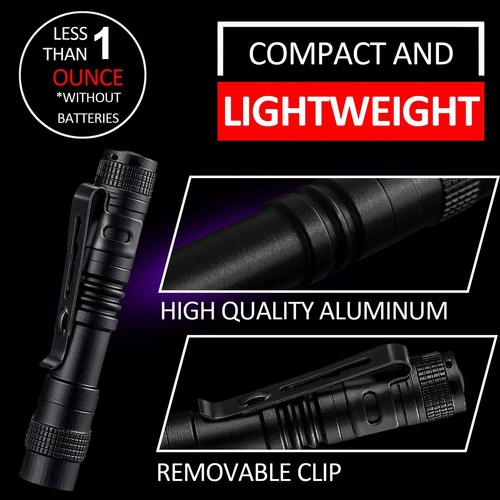 10 Pack UV Black Light Flashlight Mini 395nm Pen Light with Clip LED Handheld... - Picture 3 of 7