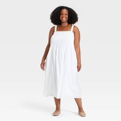 Women Embroidered Trim Midi Dress - Ava & Viv