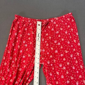 Victoria's Secret Womens Small Red Floral Pajama Set Button Up Top Bottom Cotton